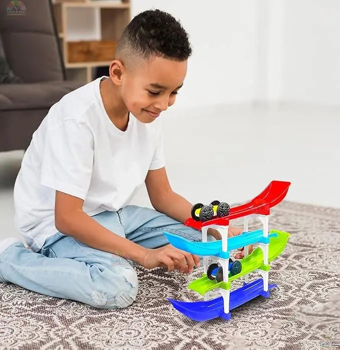 Colorful Racing Car Ramp – Fun & Learning Toy for Kids (3+ Years)