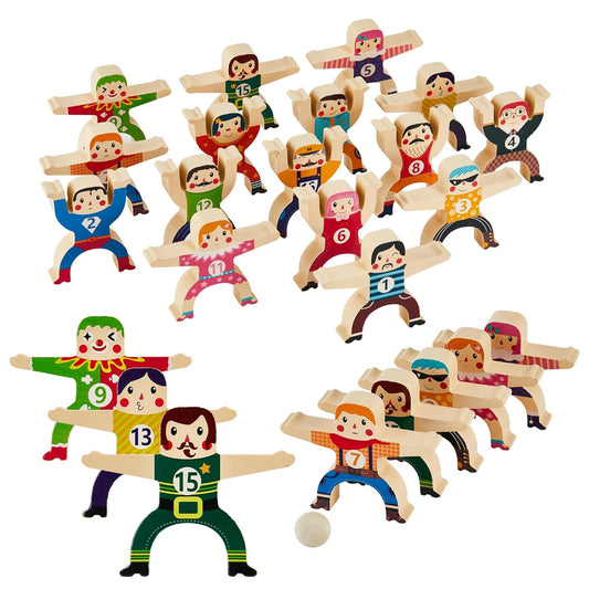 Moopok Wooden Stacking Toys,16Pcs Circus Hercules Acrobatic Troupe Interlock Toy